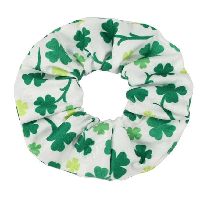 12pcs St Patrick's Day Hair Scrunchies Green Shamrock Leaves Leprechaun Hat Irish Hair Ties for Girls Women Soft Hair Accessories Gifts
