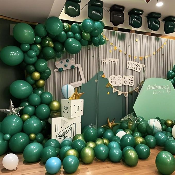 Green Balloons Green Birthday Decorations 30 Pack 18 inch Round Party Balloons for Dark Green Themed Wedding Graduation Anniversary Christmas Birthday Party St Patricks Day Backdrop Decorations
