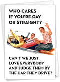 NobleWorks - 1 Funny Vintage Birthday Card - Hilarious Retro Greeting, Grown-Up Humor for Happy Birthdays - Gay or Straight 4150