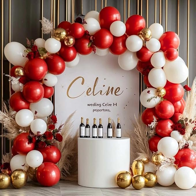 Captank Red Balloons Double Stuffed Dark Red Different Sizes Balloon Garland Arch Kit For Christmas Birthday Anniversary Wedding Proposal Bridal Shower Party Decoration