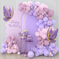Purple Butterfly Balloon Arch Garland Kit 133pcs Pastel Purple Pink Foil Balloons Arch Kit for Butterfly Birthday Party Decorations Baby Shower Decorations for Girls