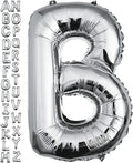 40 inch Silver Letter B Balloon, Big Size Alphabet Foil Mylar Helium Balloons for Birthday Party Celebration Wedding Anniversary Baby Shower Decorations Supplies Alphabet B