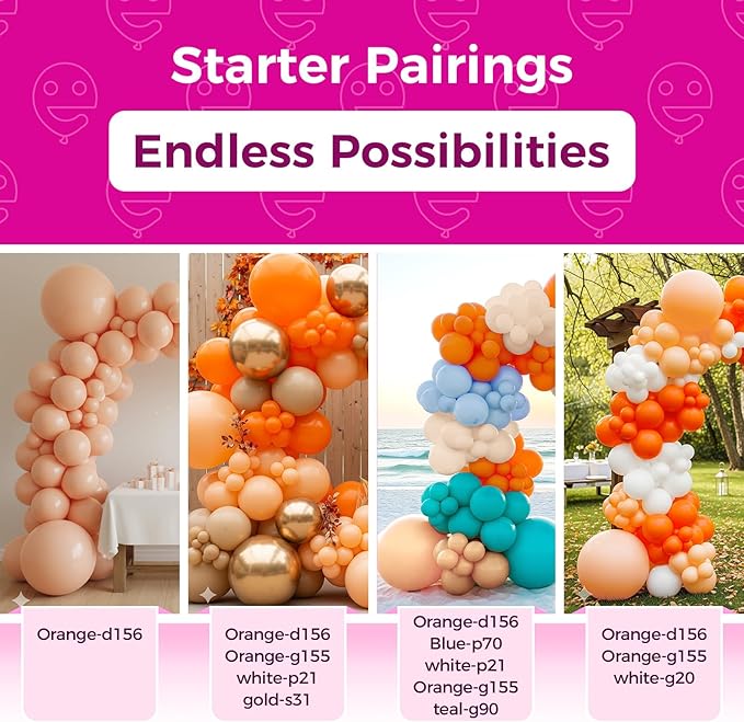 Bezente Pastel Orange Giant Balloons 36 Inch - 8 Pack Jumbo Orange Balloons Large Round Light Orange Peach Latex Balloons for Bridal Shower Wedding Birthday Party Decorations