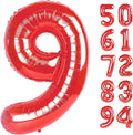 Red 9 Balloon, Number Balloon 40 Inch, Red Party Decorations, Giant Birthday Decorations for 9th 19th 29th 90th Boy Girl, Number 9 Balloon