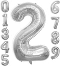 40 Inch Large Silver Number Celebration and Decoration Balloon for Birthday Parties, Graduations, Anniversaries, Weddings, Photo Shoots, Special Events - Helium Foil (Silver Number 2)