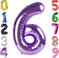 40 Inch Purple Number 6 Balloon, Giant 6 Number Balloons for 6th Birthday Decorations, Party Supplies for Baby Boy Girl, Purple Party Decor