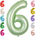 Number 6 Balloon 40 Inch, 6th Birthday Balloon for Boy Girl, Olive Green 16 60 61 65 Numbers Balloons Birthday Party Wedding Events Decorations