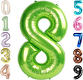 40 Inch Number 8 Balloon, Light Green 8 18 28 80 Birthday Balloons for Men Boys, 8th Birthday Decorations Party Supplies, Wedding, Graduations