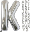 KALOR 40 Inch Silver Letter K Balloons Jumbo Foil Mylar Helium Big Balloons for Birthday Party Anniversary Baby Shower Supplies