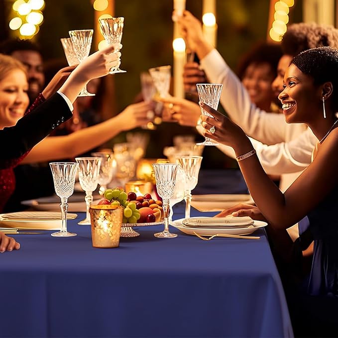6 Pack Premium Disposable Plastic Tablecloth 54" x 108" Party Table Cloths Disposable for 6 to 8 Foot Tables Indoor or Outdoor Parties Birthdays Weddings Christmas Anniversary Buffet Table (Blue)