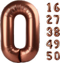 40 Inch Dark Brown Balloon Number 0 Balloon,Chocolate Jumbo Mylar Foil Helium Balloon for 10 20 30 40 50 60 70 2025 Birthday Digital Balloons for Birthday Party,Wedding Anniversary Party Decorations
