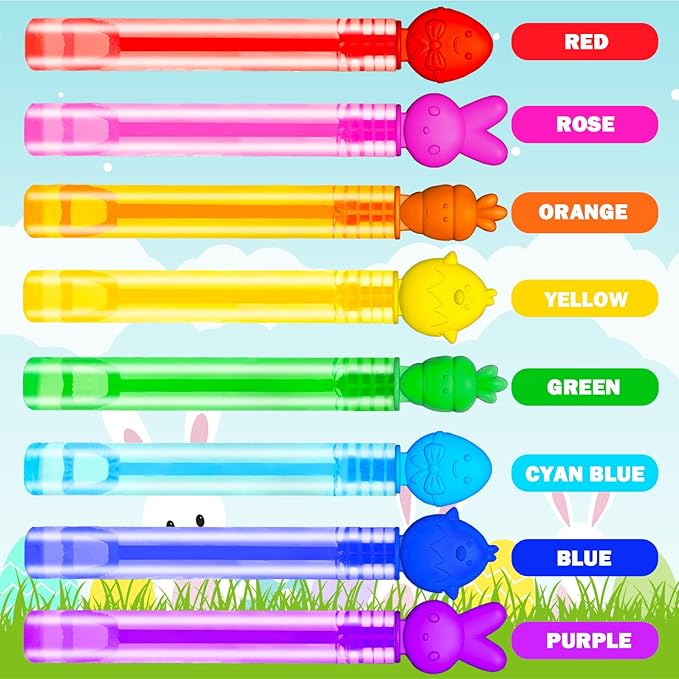 36 Pack Easter Basket Goodie Bag Stuffers Fillers for Toddlers, Mini Spring Bunny Egg Bubbles Toys Gifts Prize for Kids, Easter Party Favor Supplies for Boy Girl, Small Non Candy Classroom Treat Stuff