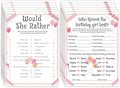 ALodr 20 Pcs Who Knows the Birthday Girl Best, Would She Rather Games for Girl Birthday Party, Funny Birthday Party Games, Double Sided, 5x7 Inches