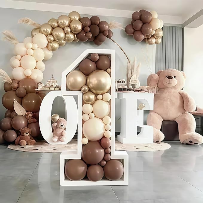 Brown Cream Neutral Balloons, 12 Inch 60PCS Retro Brown Khaki Beige Sand White Balloon, Beige Nude Apricot Balloon for Neutral Bear Bridal Baby Shower Wedding Birthday Party Decorations Supplies