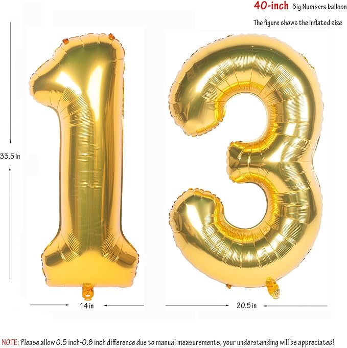 40 Inch gold Number Balloons Helium Foil Mylar Balloon Birthday Party banquet Decoration 13