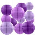 12 Pcs Purple Paper Lanterns Decorative Hanging Lanterns for Women Girls Mothers Day Bachelorette Wedding Birthday Baby Shower Valentines Day Party Decoration
