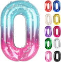 Starry Sky Number 0 Balloon 40 Inch, 0 Balloon Numberfor 10th 20th 30th 40th 50th 60th Birthday Decorations, Starry Sky Party Supplies for Men Women