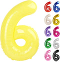 Yellow Number 6 Balloon 40 Inch, 6 Balloon Number, 6th Birthday Decorations, Yellow Party Supplies for Boys Girls