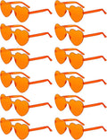Photect 12 Pair Heart Shaped Sunglasses Neon Color Transparent Heart Glasses for Women Party Favor