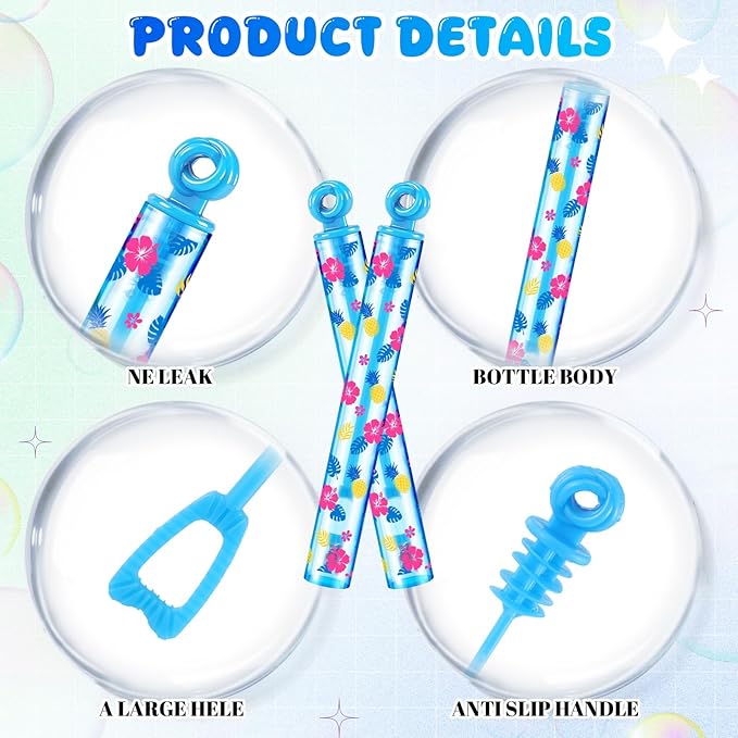32 Pcs Hawaiian Bubble Wands Funny Bubble Wands for Adult Tropical Party Favors Summer Gift Toys Birthday Party Goodie Bag Stuffers Gifts Wedding Supplies