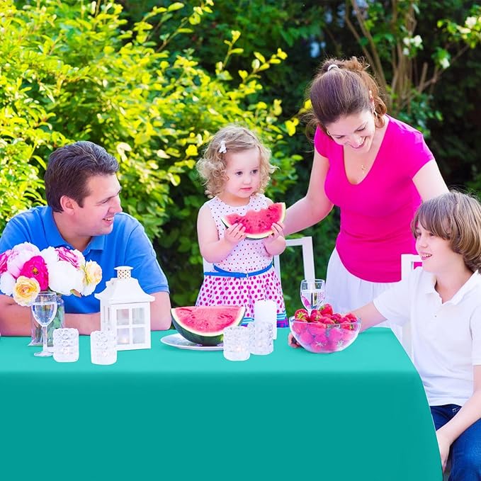Kopokita 6PCS Teal Plastic Tablecloths 54 x 108 Inch, Disposable Table Cloths Rectangle Party Table Covers
