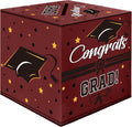 Graduation Card Box, Graduation Party Decorations 2025, Maroon Graduation Box, Graduation Card Holder, Foldable Cardboard Congrats Grad Card Gift Box for Graduation Party Supplies Party Favors