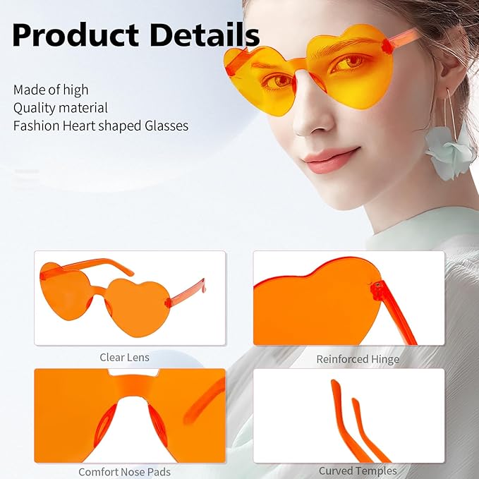 Heart Sunglasses Heart Shaped Glasses Bulk Valentines Halloween Bachelorette Party Decorations Glasses Women Men