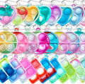 Pop Fidget Keychain 30 Pack ,Mini Fidget Toys Bulk ,Sensory Toys for Kids ,Party Favors for Kids 4-8,8-12 Year ,Back to School Gifts for Classroom ,Easter Goodie Bags Stuffers