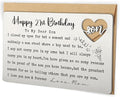 Happy 21st Birthday Wallet Insert for Son from Mom, Stainless Steel Laser-Engraved Postcard with Heart Cutout, Adult Son Birthday Gift, Sentimental Pocket Keepsake for Milestone Celebration QBK10