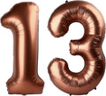 40 Inch Dark Brown Balloon Number 13,Chocolate Jumbo Mylar Foil Helium Balloon for 13th Digital Balloons for Birthday Party,Wedding Anniversary Party Decorations