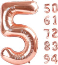 Rose Gold 5 Balloon, Number Balloons 40 Inch, 5th Birthday Balloon Decorations, Rose Gold Party Supplies, 5 Number Balloons, Number 5 Balloon