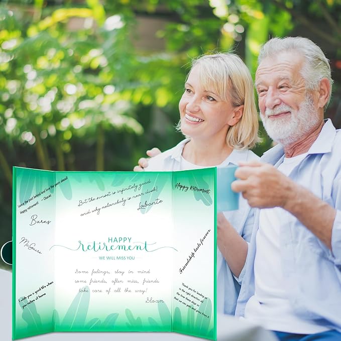 Green Retirement Party Decorations - Retirement Signing Board Guest Book Alternative | Officially Retired Gift for Men & Women | Farewell Party Supplies