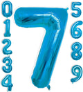 40 Inch Large Blue Number Celebration and Decoration Balloon for Birthday Parties, Graduations, Anniversaries, Weddings, Photo Shoots, Special Events - Helium Foil Mylar (Blue Number 7)