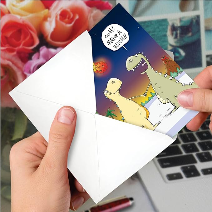 NobleWorks - Funny Birthday Greeting Card with 5 x 7 Inch Envelope (1 Card) Bday Make A Wish 9735
