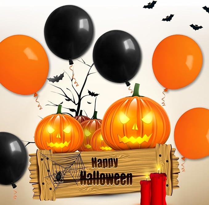 Orange Balloons 100 Pack 12 inch Thicken Latex Halloween Balloons Orange Round Helium Balloon for Halloween Birthday Kids Party Weddings thanksgiving Decorations Supplies