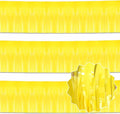 3 Pack 10 Ft Macaron Yellow Foil Fringe Garland Metallic Streamers Tinsel Banner Wall Hanging Garland Backdrop for Parade Floats, Halloween, Christmas, Thanksgiving, New Year Party Decorations