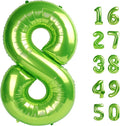 40 Inch Giant Light Green Foil Number 8th 18th 28th Birthday Balloons Digit 8 Balloons for Men Women 80th Anniversary Party Decorations Supplies