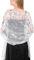 Gossifan Shawls and Wraps for Evening Dresses Sheer Women Elegant Glitter Shawls Soft Sparkly Wedding Bridal Scarf