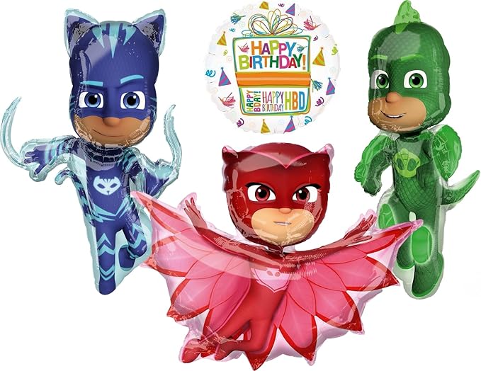 Anagram PJ Masks Catboy Gekko and Owlette Birthday Party Supplies Balloon Bouquet Decorations