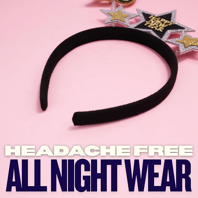 Needzo 2026 New Years Headband, Outfit Accessory, NYE 2026 Party Supplies and Favors, One Size Fits Most