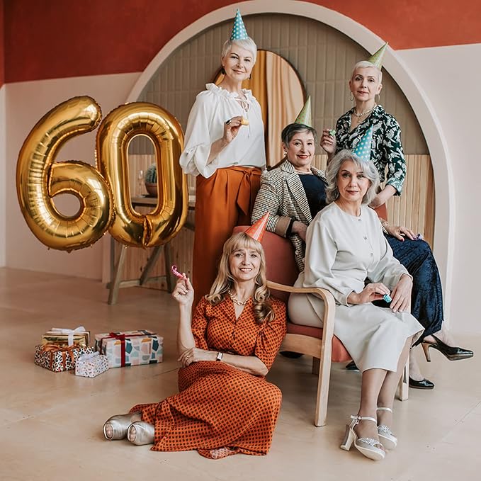 40 Inch Large Gold Number Balloons 0 Aluminum Foil Mylar Big Number Balloons 0-9 Suitable for Gold Birthday Parties, Weddings and Anniversary Photography