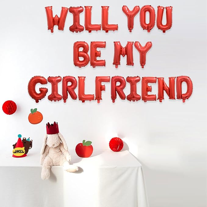 2 Set 42Pcs Red Will You Be My Girlfriend Letter Balloons 16in Balloon Foil Letter Decorations Party Decor Red Letter Balloons Will You Be My Girlfriend Party Supplies