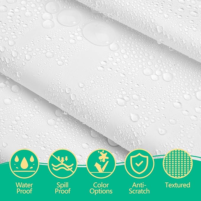 Disposable White Plastic Tablecloth 54x108 Inch, 10-Count Waterproof Rectangle Table Cover for Events, Catering