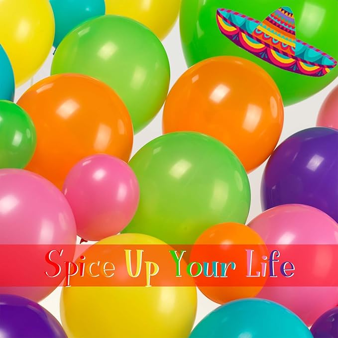 Mexican Festival party Decorations with Colorful Rainbow Balloon Garland Arch for Mexican Cinco de Mayo independence Cielito Lindo theme Holiday Birthday Baby Shower Party Decorations