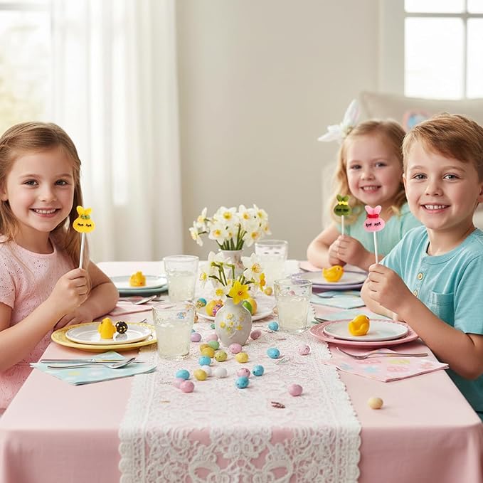 Easter Bunny Lollipops With Natural Colors – 24 Count Individually Wrapped Candy, Bunny Shaped Lollipops for Basket Stuffers, Easter Candy, Party Favors & Spring Candy for Kids.