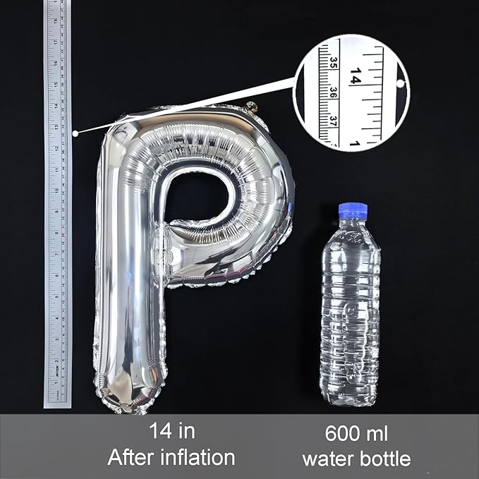 53 Pcs Silver Foil Letter Balloons with “&” Symbol, 16 Inch 2 A-Z Sets - Mylar Alphabet Balloons for Custom Banner & Party Decorations