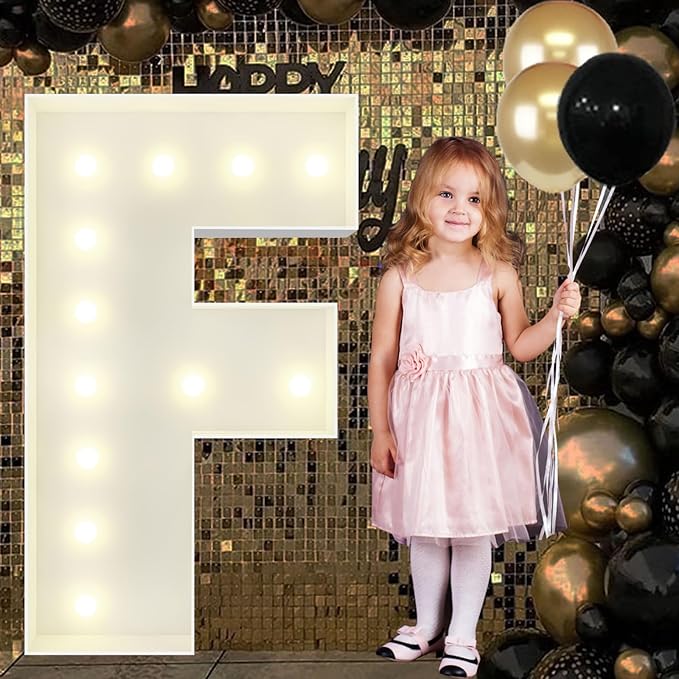 4FT Marquee Light Up Letters F, Big Marquee Letter for Baby Shower Birthday Engagement Wedding Marry Me Party Decor