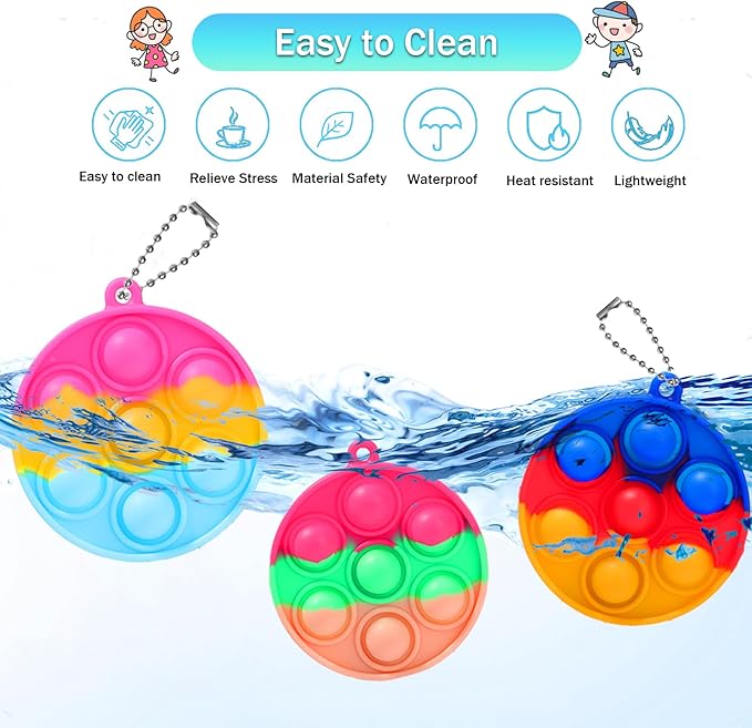 57PCS Kids Party Favors Fidget Toys Bulk Its Birthday Party Favors for Toddlers Adult, Small Classroom Prizes Box Fidgets Toys for Kids, Goodie Bag Stuffers, Treasure Chest, Pop Fidget Keychain