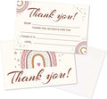 Kids Thank You Cards Fill in the Blank, Boho Rainbow Thank You Notes For Boys Girls, Rainbow Greeting Card, Birthday Party Decorations Favors (20 Cards With 20 Envelopes) -33
