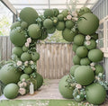 Double Stuffed Sage Green Balloons Retro Olive Green Balloon Garland Kit Different Sizes 18/12/5 Inch Pastel Avocado for Easter Birthday Baby Shower Wedding Jungle Safari Spring Party Decoration